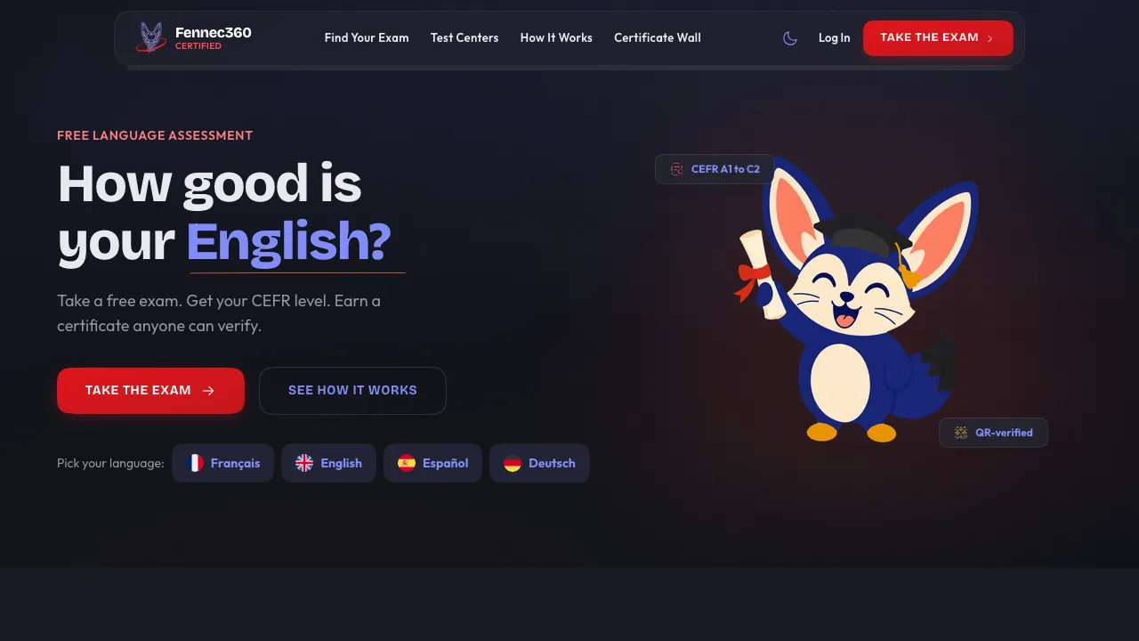 Fennec360 Certified language exam platform